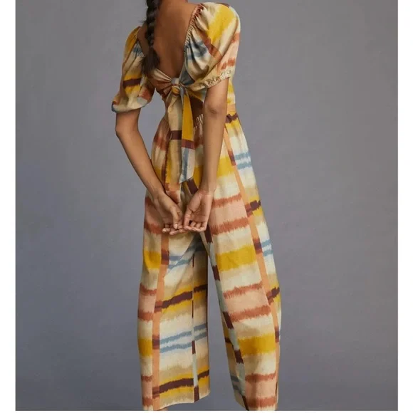 NWT Anthropologie Ranna Gill Tie Back Jumpsuit Size Large - Picture 7 of 16